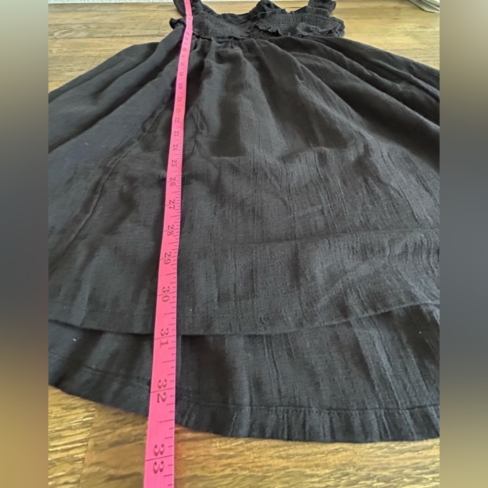 FREE PEOPLE Mini Dress Summer Cotton Linen Black - Picture 7 of 9